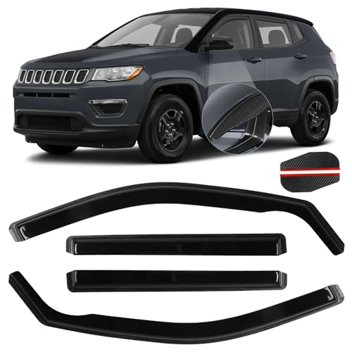 4PCS in Channel Window Visors Rain Guards for Jeep Compass 2017 (For 2017-2024 Compass)