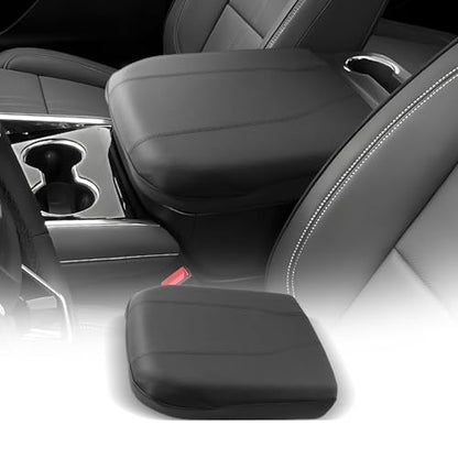 for 2025 2026 Chevrolet Tahoe Center Console Cover Armrest Box Cover for Tahoe (Tahoe Thin Black Leather)