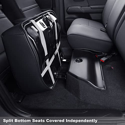 Tacoma Custom Fit Seat Covers for 2016 ((2016-2023 Crew) Full Set / Black)