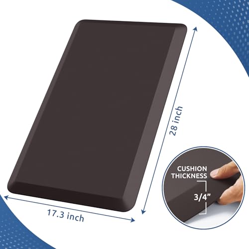 Kitchen Mat Cushioned Anti Fatigue Kitchen Rug Non Slip Standing Mat Comfort Floor Mats for Sink Office (Chocolate / 28"L x 17.3"W x 0.8"Th)