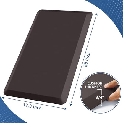 Kitchen Mat Cushioned Anti Fatigue Kitchen Rug Non Slip Standing Mat Comfort Floor Mats for Sink Office (Chocolate / 28"L x 17.3"W x 0.8"Th)