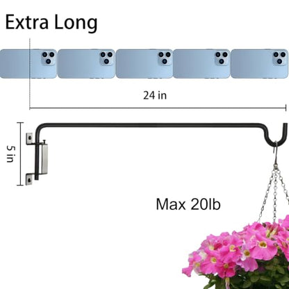 24Inch Swivel Plant Hanger (Black / 24in-2-U-Swivel)