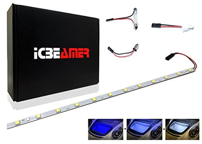 12" Color Changing from Blue to White 18 SMDs 5050 LED Light Strip for Fit Car Trunk Cargo Area Interior Ambient Illumination Decoration (Blue-White Color Changing)