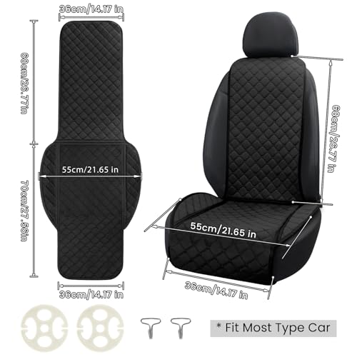 Comfortable Car Seat Covers Universal Front Seat Covers for Car Accessories (Black)