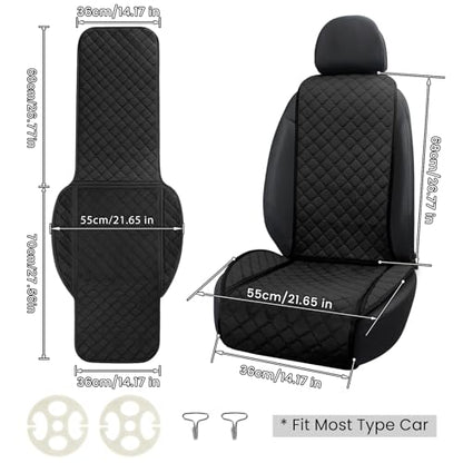 Comfortable Car Seat Covers Universal Front Seat Covers for Car Accessories (Black)
