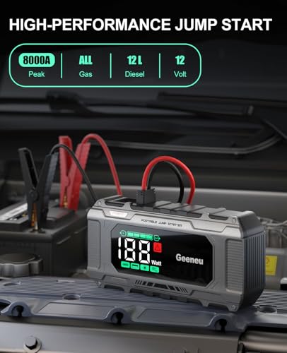 Car Battery Charger Jump Starter (Gray)