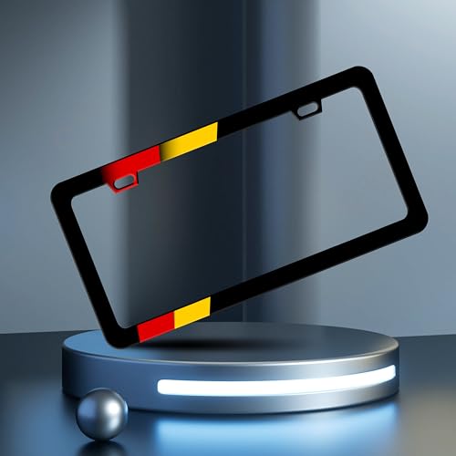 German Flag License Plate Frame Germany Stainless Steel 6x12 Inch 2 (German Flag)