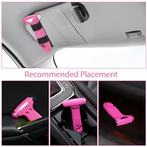 Car Window Breaker Seatbelt Cutter and Emergency Glass Breaker (Pink)