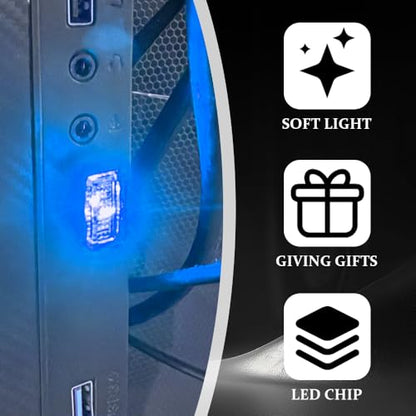 4PCS Mini USB LED Car Light (Ice Blue)