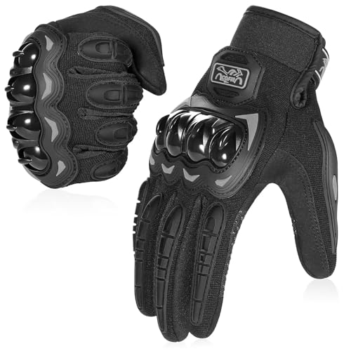Motorcycle Gloves for Men and Women (Black / Large)