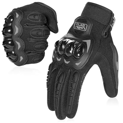 Motorcycle Gloves for Men and Women (Black / Large)