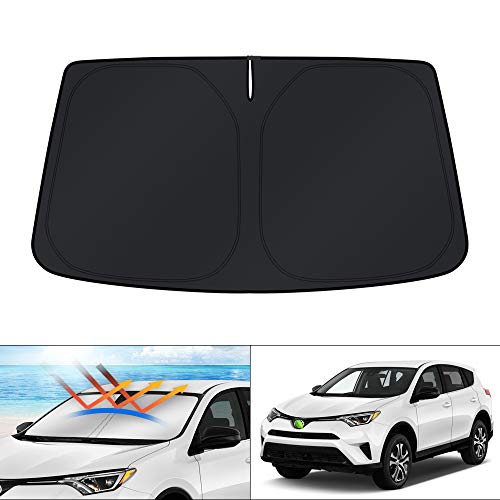 Windshield Sun Shade for Toyota RAV4 2013 2014 2015 2016 2017 2018 Window Accessories Shade Sun Protector Foldable Block UV Rays Keep Car Cooler (FOR | Toyota RAV4 2013-2018)