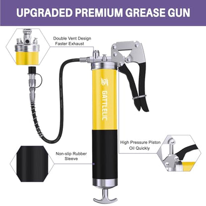 8000 PSI Heavy Duty Grease Gun Kit (yellow)