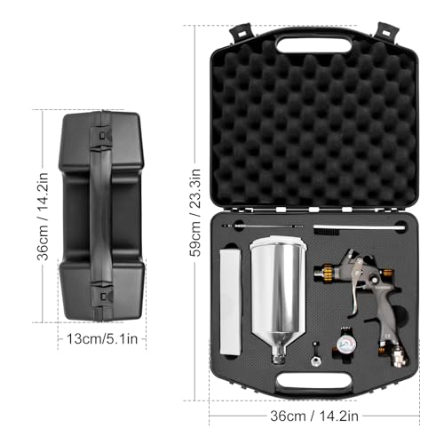 HVLP Air Spray Gun with Storage Box (1000ML 1.4/1.8mm Tips with Box)
