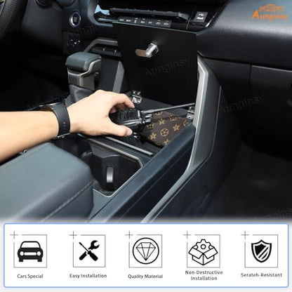 Car Lower Center Console Lock Safe Storage Box Cover Lid Compatible with 2022