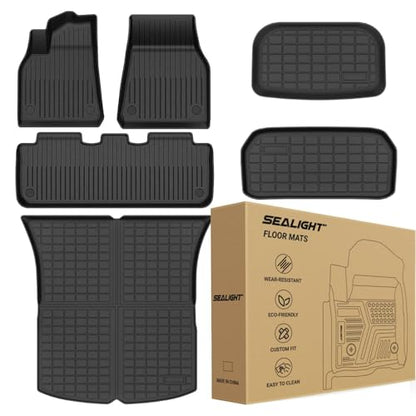 2020 2024 Tesla Model Y Floor Mats 5 Seater Full Set Made by SEALIGHT (for 2020-24 Tesla Model Y)