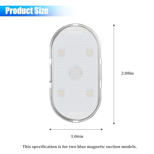 2PCS Car LED Lights Interior Wireless (Blue / Magnetic)