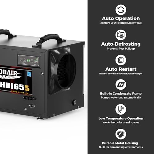 120 Pints Energy Star Crawlspace Dehumidifier with Pump 1300 Sq.Ft (Black)