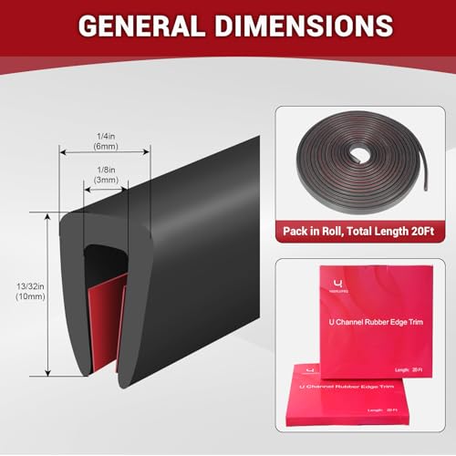 Rubber Edge Trim (Fit 1/8" - L20' / Black)