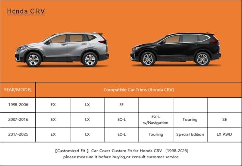 6 Layers SUV Car Cover Custom Fit for Honda CRV CR (LM-Silver / Custom Fit Honda CR-V)