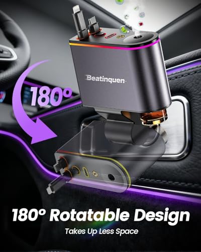 5 in 1 Retractable Car Charger USB C