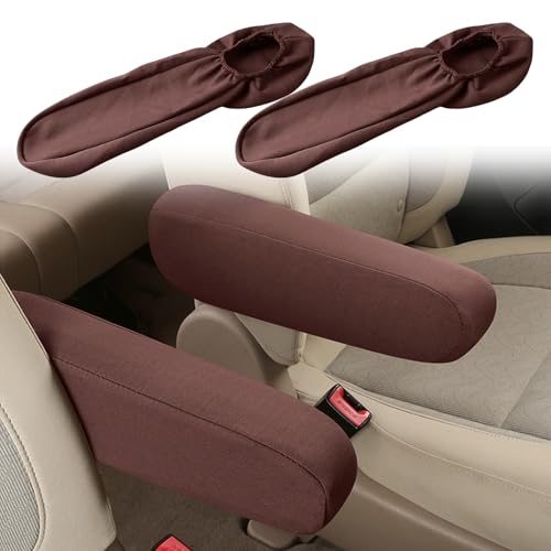 2PC Car Front Seat Armrest Covers (Coffee-2PC)