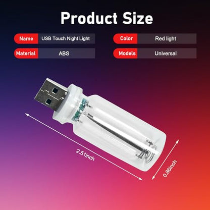 2PCS USB Night Light Bulb (Red)