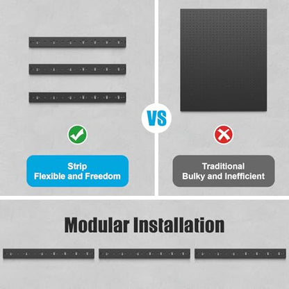 3 Modular Pegboard Strip Storage (Pack of 3 / Black)