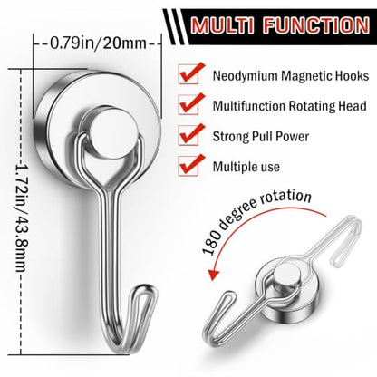 Magnetic Hooks (Silver / 0.79in)