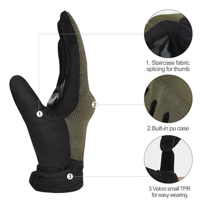 Breathable Mesh Motorcycle Gloves for Men (Khaki / Large (Palm Circumference: 8.46-9.06 inches))
