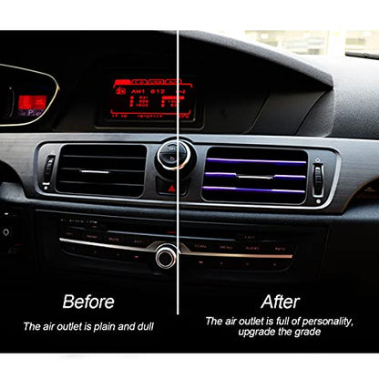 20PCS Waterproof Bendable Car Air Vent Trim Strips (Purple)