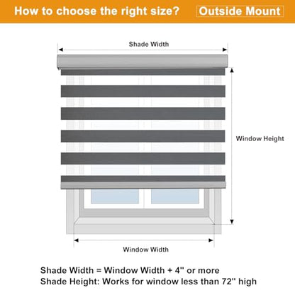 Custom Size Cordless Zebra Blinds for Windows Free (Custom Size / Black)