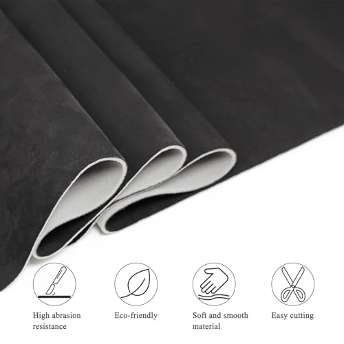 Suede Headliner Fabric with Foam Backing (Black / 96"L×60"W)