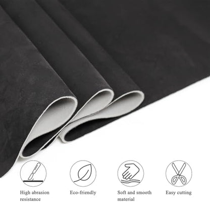 Suede Headliner Fabric with Foam Backing (Black / 96"L×60"W)