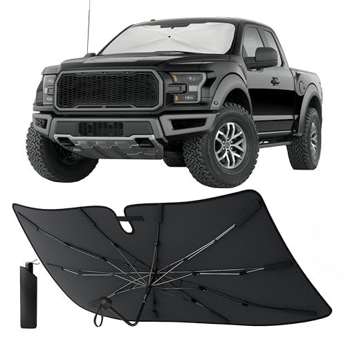 Premium Windshield Sun Shade for Car Foldable UV Blocker Front Windshield Sunshade & Window Tint Shade Accessories with Storage Pouch Full Size SUVs &MPVLarge (X-Large)