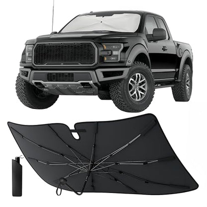 Premium Windshield Sun Shade for Car Foldable UV Blocker Front Windshield Sunshade & Window Tint Shade Accessories with Storage Pouch Full Size SUVs &MPVLarge (X-Large)