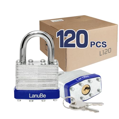Laminated Keyed Alike Padlock 120 Pack 1.6 (120 Pack Blue)