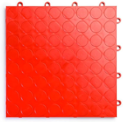 SnapLock RaceDeck CircleTrac 12"x12" Interlocking Garage Tiles (24 Pack / Red)