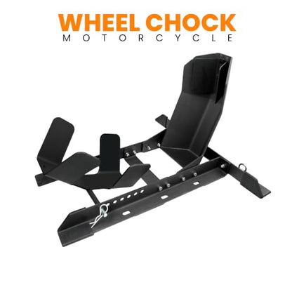 Universal Wheel Chock for Motorcycle Stand for Trailer Completely Adjustable Detachable Foldable Wheel Chock (Black V-1)