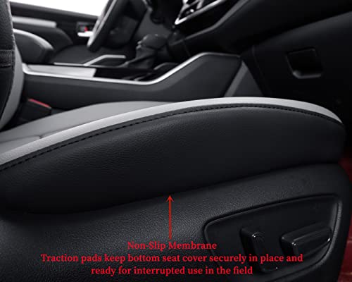 Camry Car Seat Covers Custom Fit for Toyota 2012 (Leatherette(Black/Gray) / 2012-2017 Camry L LE XLE)