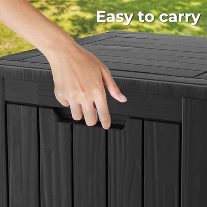 35 Gallon Lockable Resin Deck Box (Black / 35 gallons)