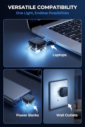 4 PCS Car Interior USB LED Lights