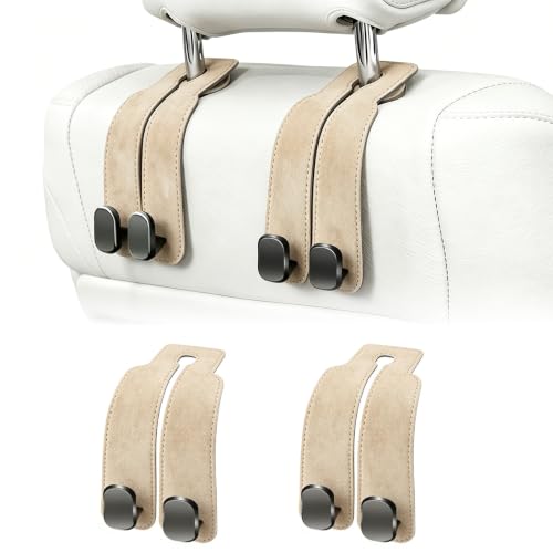 Car Headrest Hooks (Beige)