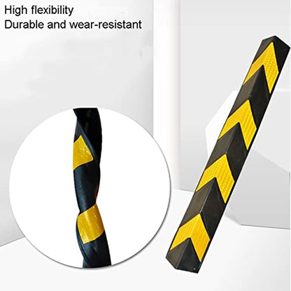 Reflective Rubber Wall Corner Guard (12pcs / Black+yellow)