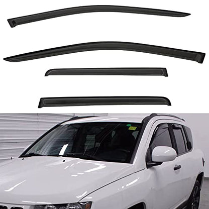 4pcs Window Visors Rain Guards for 2011 (2011-2017 Compass)