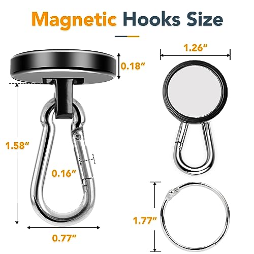 Strong Magnetic Hooks Heavy Duty 110LB+ Swivel Neodymium Magnets