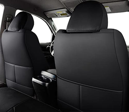2005 2015 Tacoma Custom Fit Seat Covers for Crew Cab with Faux Leather ((2005-2015 Crew) Full Set / Black)
