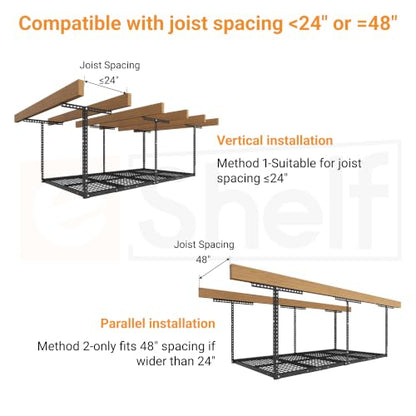 4x8ft Overhead Garage Storage Rack (Hammertone / 4x8ft)