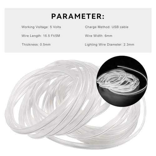 EL Wire Interior Car LED Strip Lights (White)