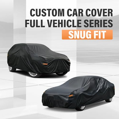 Large SUV Car Cover Waterproof All Weather (PE-Black / 3 S7 Fit Large SUV-Length (216" To 228"))